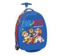 safta | Paw Patrol Cool 16-Zoll-Kinderkoffer, Kindergepäck mit 2 Rollen und Teleskopgriff, gefüttertem Innenraum mit Reißverschluss-Netztasche, elastischen Haltegurten, ABS+PC, Maße: 28 x 23 x 43 cm