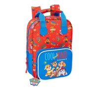 Paw Patrol Cool Kinderrucksack mit Griffen, anpassbar an den Wagen, ideal für Kinder verschiedener Altersgruppen, bequem und vielseitig, Qualität und Widerstandsfähigkeit, 20 x 8 x 28 cm, Rot/Blau