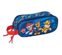 Safta Paw Patrol Doppel-Schultasche für Kinder, mit zwei Fächern und Reißverschlüssen, seitlicher Griff, Maße 21 x 6 x 8 cm, Schulmäppchen mit 2 Fächern