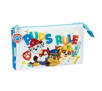 safta PAW Patrol Pups Rule - Kindermaterial, ideal für Kinder, bequem und vielseitig, Qualität und Widerstandsfähigkeit, blau, Estándar, Dreifach-Federmäppchen