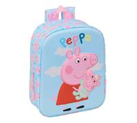 PEPPA PIG 3D-Kinderrucksack, leicht zu reinigen, ideal für Kinder verschiedener Altersgruppen, bequem und vielseitig, Qualität und Widerstandsfähigkeit, 22 x 10 x 27 cm
