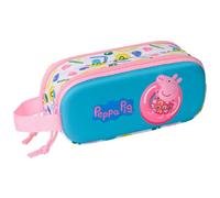 Safta Federmäppchen Peppa Pig 3D – für Kinder, bequem & widerstandsfähig, 21×6×8 cm, Weiß/Rosa/Blau