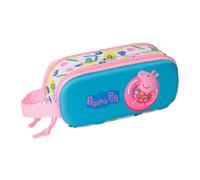 Safta Federmäppchen Peppa Pig 3D – für Kinder, bequem & widerstandsfähig, 21×6×8 cm, Weiß/Rosa/Blau