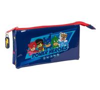 Safta PJMASKS Ready Federmäppchen für Kinder, ideal für Kinder im Schulalter, bequem und vielseitig, Qualität und Widerstandsfähigkeit, 22 x 3 x 12 cm, Marineblau, Marineblau, Estándar, Lässig