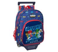 safta PJMASKS READY Kinderrucksack mit Trolley 705, ideal für Kinder verschiedener Altersgruppen, bequem und vielseitig, Qualität und Widerstandsfähigkeit, 26 x 11 x 34 cm, Marineblau, marineblau,