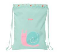 Safta PREESCOLAR CARACOL Kinder-Rucksack, flach, leicht zu reinigen, ideal für Kinder verschiedener Altersgruppen, bequem und vielseitig, Qualität und Widerstandsfähigkeit, 26 x 1 x 34 cm, Helltürkis,
