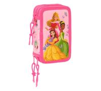 Princesas Disney Schulmäppchen mit 37 nützlichen Utensilien, Federmäppchen für Kinder, ideal für Kinder von 5 bis 14 Jahren, bequem und vielseitig, Qualität und Widerstandsfähigkeit, 12,5 x 5,5 x 19,5