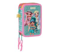 Safta Rainbow High Paradise Schulmäppchen mit 36 Utensilien, Federmäppchen für Kinder, ideal für Kinder von 5 bis 14 Jahren, vielseitig, Widerstandsfähigkeit, 12,5 x 5,5 x 19,5 cm, Türkis,