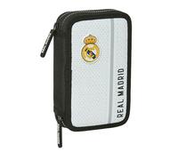 SAFTA Real Madrid 1. Mannschaft 24/25, Schulmäppchen für Kinder, Federmäppchen mit Farben, mit 28 Utensilien, ideal für Kinder von 5 bis 14 Jahren, bequem und vielseitig, 12,5 x 4 x 19,5 cm,