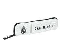 Safta Real Madrid 1. Team 24/25, schmales Federmäppchen aus Silikon, für Kinder, ideal für Kinder im Schulalter, bequem und vielseitig, 20 x 2 x 5,5 cm, Weiß/Grau