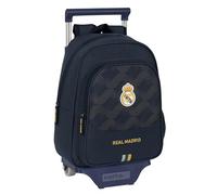 Safta Real Madrid 2. Team 23/24 Kinderrucksack mit Trolley 705, ideal für Kinder unterschiedlichen Alters, bequem und vielseitig, Qualität und Widerstandsfähigkeit, 27 x 10 x 33 cm, Marineblau,