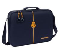 Safta Real Madrid 2. Team 24/25 - Schultasche, Aktentasche, Umhängetasche, bequem und vielseitig, Qualität und Widerstandsfähigkeit, 38 x 6 x 28 cm, Marineblau, marineblau, Estándar