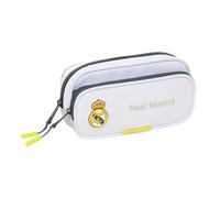 Safta Federmäppchen Real Madrid Equiicion 25/26 – mit Tasche, 21×6×10,5 cm, Weiß, für Kinder
