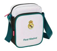 Real Madrid Equiicion 26/27 Umhängetasche mit Außentasche, Aktentasche, Umhängetasche, bequem und vielseitig, Qualität und Widerstandsfähigkeit, 16 x 6 x 22 cm