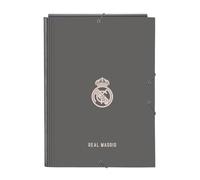 safta Real Madrid 3. Mappe 24/25, Folio mit 3 Klappen, ideal für Kinder verschiedener Altersgruppen, bequem und vielseitig, Qualität und Widerstandsfähigkeit, 26 x 36,5 cm, grau, M, Casual