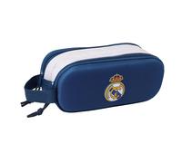 Safta Real Madrid 3D Doppelmäppchen für Kinder, ideal für Kinder im Schulalter, bequem und vielseitig, Qualität und Widerstandsfähigkeit, 21 x 6 x 8 cm, Schwarz, M, Casual