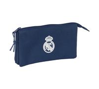 Safta Real Madrid Feminino Federmäppchen für Kinder, ideal für Kinder im Schulalter, bequem und vielseitig, Qualität und Widerstandsfähigkeit, 22 x 3 x 12 cm, Marineblau, marineblau, Estándar, Lässig