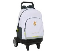 safta Real Madrid Equiicion 25/26, großer Rucksack mit Rädern, kompakt, abnehmbar, ideal für Kinder verschiedener Altersgruppen, bequem und vielseitig, Qualität und Widerstandsfähigkeit, 33 x 22 x 45