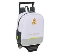 safta Real Madrid Equiicion 25/26 Kindergartenrucksack mit Trolley, ideal für Kinder verschiedener Altersgruppen, bequem und vielseitig, Qualität und Widerstandsfähigkeit, 22 x 10 x 27 cm, weiß, M