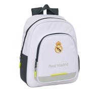 safta Real Madrid Equiicion 25/26 Kinderrucksack, ideal für Kinder verschiedener Altersgruppen, bequem und vielseitig, Qualität und Widerstandsfähigkeit, 28 x 10 x 34 mm, weiß, M, Casual