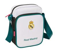 Real Madrid Equiicion 26/27 Umhängetasche mit Außentasche, Aktentasche, Umhängetasche, bequem und vielseitig, Qualität und Widerstandsfähigkeit, 16 x 6 x 22 cm