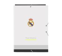safta Real Madrid EquiIPACIÓN 25/26, Folio-Ordner mit 3 Klappen, ideal für Kinder verschiedener Altersgruppen, bequem und vielseitig, Qualität und Widerstandsfähigkeit, 26 x 36,5 cm, weiß, M, Casual