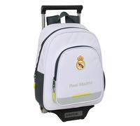 safta Real Madrid EQUIPACIÓN 25/26 - Kinderrucksack mit Trolley 705, Ideal für Kinder unterschiedlichen Alters, Bequem und vielseitig, Qualität und Widerstandsfähigkeit, 28 x 10 x 34 cm, Weiß, M