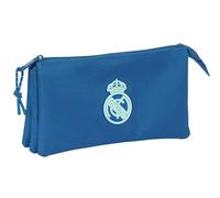 safta Real Madrid Feminino Federmäppchen für Kinder, ideal für Kinder im Schulalter, bequem und vielseitig, Qualität und Widerstandsfähigkeit, 22 x 3 x 12 cm, Blau, blau, Estándar, Lässig