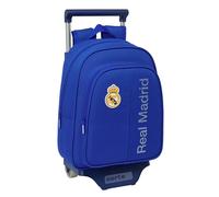 safta Real Madrid Kinderrucksack mit Trolley 705, ideal für Kinder verschiedener Altersgruppen, bequem und vielseitig, Qualität und Widerstandsfähigkeit, 27 x 10 x 33 cm
