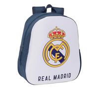Safta Real Madrid Schulrucksack mit 3D-Design, anpassbar an Kinderwagen, ideal für Kinder verschiedener Altersgruppen, bequem und vielseitig, Qualität und Widerstandsfähigkeit, 27 x 10 x 33 cm,