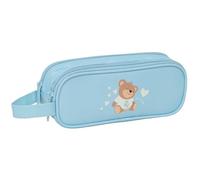 Real Madrid Vorschule Blau, Doppelmäppchen für Kinder, ideal für Kinder im Schulalter, bequem und vielseitig, Qualität und Widerstandsfähigkeit, 21 x 6 x 8 cm