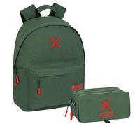 Safta Rucksack für Notebook, 14,1 Zoll (35,6 cm), Grün + Dreifachtasche Big München, Grün - Komplettpaket München Rucksack für 35,6 cm (14,1 Zoll) Notebook und Dreifachtasche groß, bunt, ST, Klassisch