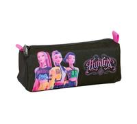 safta Schlampermäppchen K-Pop Demon Hunters, rechteckig, 1 Fach | Maße 21 x 7 x 8 cm, 55 g, Schwarz mit violettem Muster, Polyester, Bodenfalte, für Unterricht und Bibliothek
