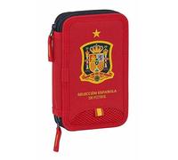 safta Schüleretui mit 28 Utensilien inklusive spanischer Fußballnationalmannschaft, 125 x 40 x 195 mm, Rot