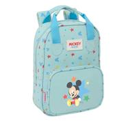 safta Schulrucksack Mickey „Baby“, 2 Fächer, Doppelgriffe | Maße 20 x 8 x 28 cm, 4,5 l, 290 g, Hellblau, Polyester, für Kindergarten und Vorschule, Disney-Lizenz