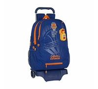 Safta Schulrucksack mit Trolley Valencia Basket, 330 x 150 x 430 mm, Blau/orange, 330x220x450 mm, Rucksack + Trolley M313
