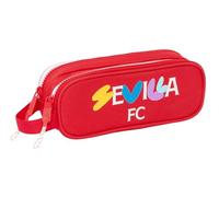 safta Sevilla FC Doppelmäppchen für Kinder, ideal für Kinder im Schulalter, bequem und vielseitig, Qualität und Widerstandsfähigkeit, 21 x 6 x 8 cm, Rot, rot, Estándar, Lässig