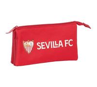 Safta SEVILLA FC Federmäppchen mit 3 Fächern, für Kinder, ideal für Kinder im Schulalter, bequem und vielseitig, Qualität und Widerstandsfähigkeit, 22 x 3 x 12 cm, rot, M, Casual