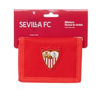 safta Sevilla FC Geldbörse mit Kopfteil, Brieftasche, Geldbörse, bequem und vielseitig, Qualität und Widerstandsfähigkeit, 12,5 x 9,5 cm