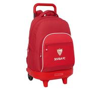 Safta Sevilla FC Großer Rucksack mit Rädern, kompakt, abnehmbar, ideal für Kinder verschiedener Altersgruppen, bequem und vielseitig, Qualität und Widerstandsfähigkeit, 33 x 22 x 45 cm, rot, M, Casual