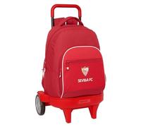 Safta Sevilla FC Großer Rucksack mit Rädern, kompakt, abnehmbar, ideal für Kinder verschiedener Altersgruppen, bequem und vielseitig, Qualität und Widerstandsfähigkeit, 33 x 22 x 45 cm, rot, M, Casual
