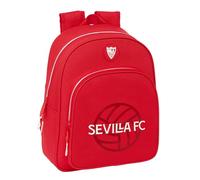 safta Sevilla FC Kinderrucksack, ideal für Kinder verschiedener Altersgruppen, bequem und vielseitig, Qualität und Widerstandsfähigkeit, 28 x 10 x 34 mm, Rot, rot, Estándar, Casual