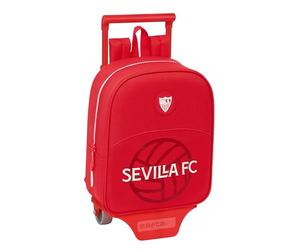 safta Sevilla FC Kinderrucksack mit Wagen, ideal für Kinder verschiedener Altersgruppen, bequem und vielseitig, Qualität und Widerstandsfähigkeit, 22 x 10 x 27 cm, Rot, rot, Estándar, Lässig