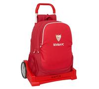 Safta Sevilla FC Rucksack, ergonomischer Rücken, mit Trolley Evolution, ideal für Kinder verschiedener Altersgruppen, bequem und vielseitig, Qualität und Widerstandsfähigkeit, 32 x 14 x 43 cm, rot, M