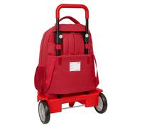 Safta Sevilla FC Großer Rucksack mit Rädern, kompakt, abnehmbar, ideal für Kinder verschiedener Altersgruppen, bequem und vielseitig, Qualität und Widerstandsfähigkeit, 33 x 22 x 45 cm, rot, M, Casual