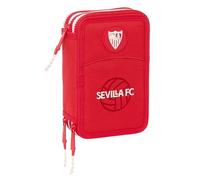safta Sevilla FC Schulmäppchen mit 36 Utensilien, Kindermäppchen, ideal für Kinder von 5 bis 14 Jahren, bequem und vielseitig, Qualität und Widerstandsfähigkeit, 12,5 x 5,5 x 19,5 cm, Rot, rot,