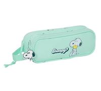 Safta Snoopy Groovy Federmäppchen für Kinder, ideal für Kinder im Schulalter, bequem und vielseitig, Qualität und Widerstandsfähigkeit, 21 x 6 x 8 cm, Wassergrün
