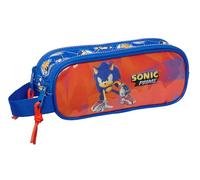 Safta Sonic Prime Doppelmäppchen für Kinder, ideal für Kinder im Schulalter, bequem und vielseitig, Qualität und Widerstandsfähigkeit, 21 x 6 x 8 cm, Blau, blau, Estándar, Lässig
