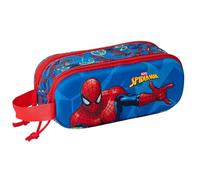 Safta Spiderman 3D Doppelmäppchen für Kinder, ideal für Kinder im Schulalter, bequem und vielseitig, Qualität und Widerstandsfähigkeit, 21 x 6 x 8 cm, Marineblau/Rot, M, Casual