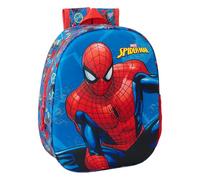 Safta Spiderman 3D Schulrucksack mit 3D-Design, anpassbar an den Wagen, ideal für Kinder verschiedener Altersgruppen, bequem und vielseitig, Qualität und Widerstandsfähigkeit, 27 x 10 x 33 cm